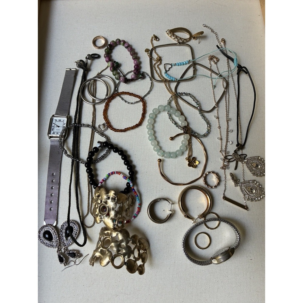 Mixed Jewelry Lot Working Gruen Watch Bracelets Repair Pieces